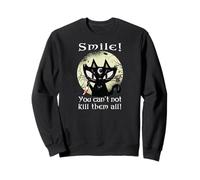 Oculta Luna Rosa Gato Sonrisa No puedes matarlos Bruja Gótico Sudadera