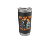 Oculta tus dedos de los pies El Alfa está aquí Funny Alpha Wolf Meme Cringe Vaso térmico de acero inoxidable de doble pared