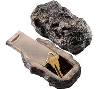 Oculta una llave fuera de roca falsa - Se ve y se siente como piedra real - Seguro para jardín o patio al aire libre, almacenamiento de llaves de repuesto, soporte para llaves resistente a la