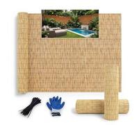 Ocultacion Valla Jardin Exterior, Cañizo Natural Terraza 1x3.0m 1.2x3.5m 1.6x5m Privacidad Balcon Cortavientos Paneles Separador Ambientes Decoracion(Beige,H80xL850cm)