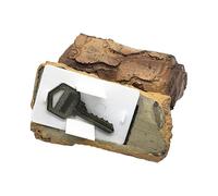 Ocultar llave exterior, esconder una llave | Llavero de imitación de madera | Gadgets únicos, llaveros para jardín, césped y patio, decoración al aire libre, caja de seguridad para guardar objetos