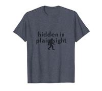 Oculto a Plena Vista Misterio Criptíd Entusiasta de Sasquatch Camiseta, Hombre, Azul Jaspeado, M