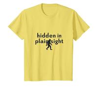 Oculto a Plena Vista Misterio Criptíd Entusiasta de Sasquatch Camiseta, Niños, Limón, 8 años