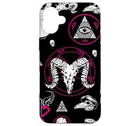 Oculto Halloween All Seeing Eye Runas Esotéricas Rosa Macabro Carcasa para iPhone 16 Plus