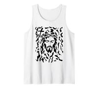 Oculto Jesús Rostro Ilusión óptica Cristiano Camiseta sin Mangas