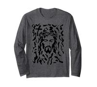 Oculto Jesús Rostro Ilusión óptica Cristiano Manga Larga