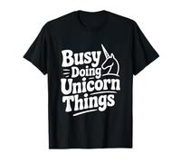 Ocupado Haciendo Cosas de Unicornios, Lindo Amante de los Unicornios Camiseta