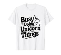 Ocupado Haciendo Cosas de Unicornios, Lindo Amante de los Unicornios Camiseta