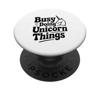Ocupado Haciendo Cosas de Unicornios, Lindo Amante de los Unicornios PopSockets PopGrip Adhesivo