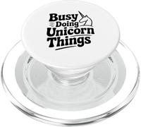 Ocupado Haciendo Cosas de Unicornios, Lindo Amante de los Unicornios PopSockets PopGrip para MagSafe