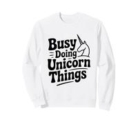 Ocupado Haciendo Cosas de Unicornios, Lindo Amante de los Unicornios Sudadera