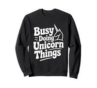 Ocupado Haciendo Cosas de Unicornios, Lindo Amante de los Unicornios Sudadera