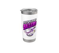 Ocupado Raising Ballers Béisbol Mamá Vaso térmico de acero inoxidable de doble pared