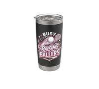 Ocupado Raising Ballers Lacrosse Mamá Vaso térmico de acero inoxidable de doble pared