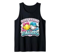 Ocupado Raising Ballers Softbol Béisbol Madre Mamá Niños Mamá Camiseta sin Mangas