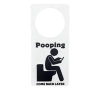 Ocupied Sign Door, Bathroom Door Sign, Pooping Come Back Sign, Fun Bathroom Sign, Wooden Door Hanger, Toilet Door Sign, Wooden Bathroom Occupied Sign Knob Hanger for Toilet or Store