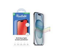Ocushield Protector de pantalla antiluz azul para iPhone 15 Regular (6.1 pulgadas), filtro de vidrio templado 9H, bloquea la luz UV y azul, antibacteriano, diseñado por optometristas del Reino Unido