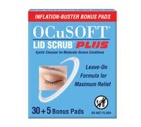 OCuSOFT Lid Scrub PLUS 35 - Toallitas humedecidas sin enjuague para p rpados, para afecciones moderadas a severas - Limpiador hidratante para p r