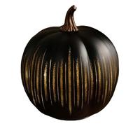 Ocuuer Luz de lámpara de calabaza de Halloween de vidrio con temporizador para el pasillo del dormitorio (negro)