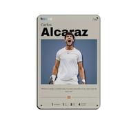 ocvdfss Carlos Alcaraz 1 póster retro de metal de hojalata, arte elegante, pintura de hierro, bar, cueva de personas, cafetería, garaje, póster para decoración de pared, 20 x 30 cm