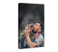 ocvdfss Póster de lienzo de Lionel Messi para decoración de dormitorio, oficina, habitación, regalo, 30 x 45 cm