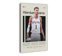 ocvdfss Póster de Victor Wembanyama en lienzo, decoración de dormitorio, paisaje, oficina, habitación, regalo, 30 x 45 cm