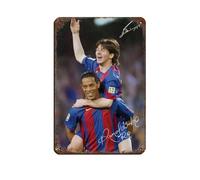 ocvdfss Póster retro de Lionel Messi, Ronaldinho de metal, arte elegante, pintura de hierro, bar, cueva de gente, cafetería, garaje, decoración de pared, 20 x 30 cm