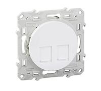 Schneider Electric - Odace, conector doble RJ45 blanco, grado 3 (multimedia) cat. 6 STP, tornillo - S520486