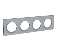 Odace Styl - Placa de 4 pasos horizontales o verticales, entre 71 mm, color gris