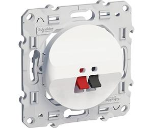 Odace - Toma de altavoz con 1 salida, color blanco