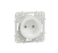 Odace, toma de corriente 2P blanco, con tornillos, conexión rápida