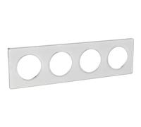 Odace Touch - Placa transparente (4 puestos), color blanco y verde