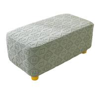 Odaima Funda de Puff Otomana Rectangular Elasticas, Jacquard Funda de Reposapiés de Sofá, Funda para Taburete Extraíble Lavable Protector de Puff con Parte Inferior Elástica(Color4,100x120x50cm)