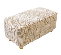 Odaima Funda de Puff Otomana Rectangular Elasticas, Jacquard Funda de Reposapiés de Sofá, Funda para Taburete Extraíble Lavable Protector de Puff con Parte Inferior Elástica(Color21,60x80x45cm)