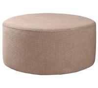 Odaima Funda Otomana Redonda, Elástica Jacquard Funda de Reposapies, Funda Otomana de Almacenaje Lavable Tejido de Punto Alto, Funda Reposapiés con Fondo Elástico Protector(#11,80x80cm/31.5x31.5in)