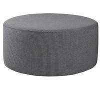 Odaima Funda Otomana Redonda, Elástica Jacquard Funda de Reposapies, Funda Otomana de Almacenaje Lavable Tejido de Punto Alto, Funda Reposapiés con Fondo Elástico Protector(#1,40x40cm/16x16in)