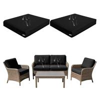 Odaima Pack de 1/2/4 Exterior Funda De Cojín con Cremallera, Impermeables Funda De Asiento para Terraza De Jardín, Protectores de Muebles para Silla,Jardin,Muebles de Ratán(Negro,65x65x10cm(2pcs))