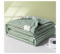 Odaima Summer Cotton Fabric Quilt King Size Simple Plaid Print Extra Large Weighted Blanket Patchwork Cooling Blanket Summer Quilts Queen Size Cooler Quilt Comforter(Color13,180x200cm/71x79in)