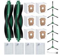 Odashen Kit de 19 accesorios de repuesto para robot aspirador iRobot Roomba 104 Vac, 2 cepillos principales, 6 cepillos laterales, 4 filtros HEPA, 6 bolsas de polvo, 1 cepillo de limpieza