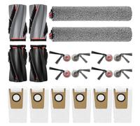 Odashen Paquete de 18 accesorios para Eufy Omni S2 y Mop Combo, 2 cepillos de rodillo, 2 mopas con rodillo, 8 cepillos laterales, 6 bolsas de polvo
