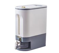 Odavom Contenedor de arroz,Dispensador de arroz sellable Contenedor de grano sellado grande Dispensador de alimentos,organización de cocina con indicador de tiempo,taza medidora para cocina,maíz,Gris