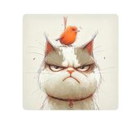 ODAWA Angry Cat - Paño autoadhesivo mágico de 13.8 x 13.8 pulgadas, protector de almacenamiento, antiarañazos, bolsa de almacenamiento