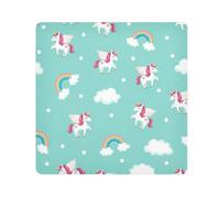 ODAWA Bolsa de almacenamiento autoadhesiva de tela con diseño de unicornio volador y aguamarina, protección contra arañazos, 35 x 35 cm