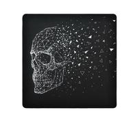 ODAWA Bolsa de cosméticos autoadhesiva de tela negra con diseño de calavera, capacidad intercambiable, antiarañazos, bolsa de almacenamiento, 45 x 45 cm