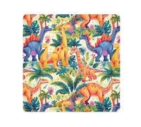 ODAWA Bolsa de maquillaje de tela mágica autoadhesiva, de 44 cm, diseño de dinosaurio, selva, multicolor, autoadhesiva, para guardar tabletas, portátiles