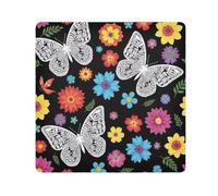 ODAWA Colorful Flow - Paño autoadhesivo negro plegable, paño mágico de fácil almacenamiento para cámara, Butterfly Garden Negro, 21.7x21.7in, Butterfly Garden Negro