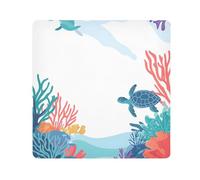 ODAWA Coloridas tortugas submarinas de 13.8 x 13.8 pulgadas, autoadhesiva, tela protectora para cámara, tableta o portátil