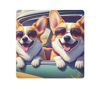 ODAWA Cool Dogs Road Trip - Funda protectora de tela autoadhesiva para cámara, protector de lente para cámara de 17.7 x 17.7 pulgadas