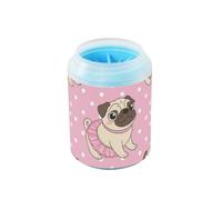 ODAWA Cute Cartoon Pugs Pink Dog Paw Cleaner - Limpiador portátil para perros