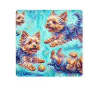 ODAWA Cute Dogs - Paño autoadhesivo multiusos para cámara, portátiles, cosméticos, 17.7 x 17.7 pulgadas, color azul